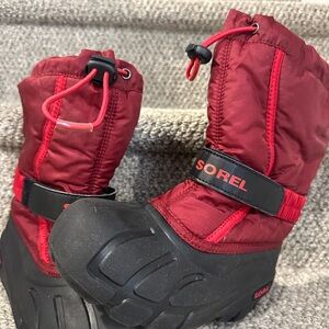 Sorel Kids Red and Black Snow Boots